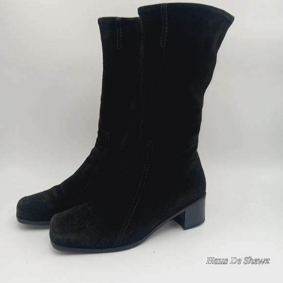 La CANADIENNE Shoes - La Canadienne Boots Womens 9 Henley Tall Riding Black Suede  Zip Up